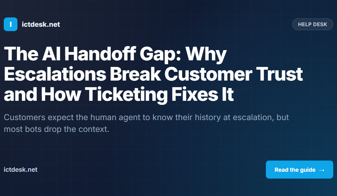 The AI Handoff Gap: Why Escalations Break Customer Trust and How Ticketing Fixes It